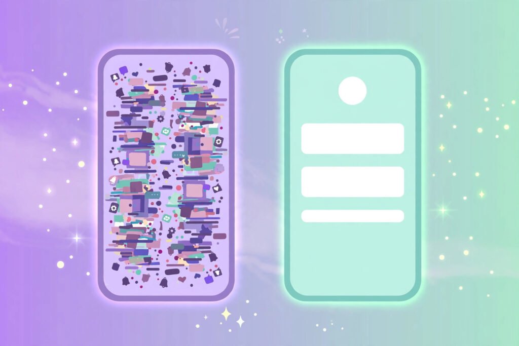 Before and after username makeover showing how to make a username aesthetic and clean