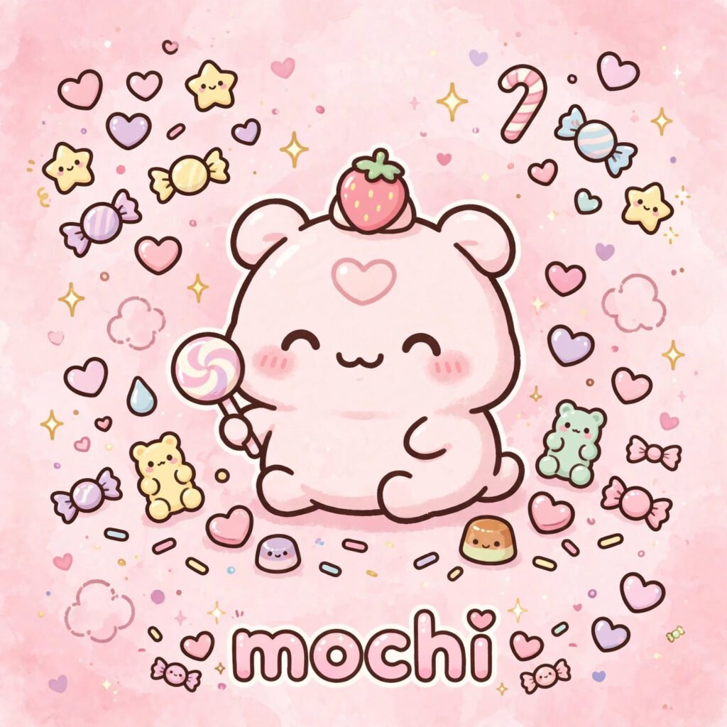 Kawaii pastel illustration of cute one word usernames for girls