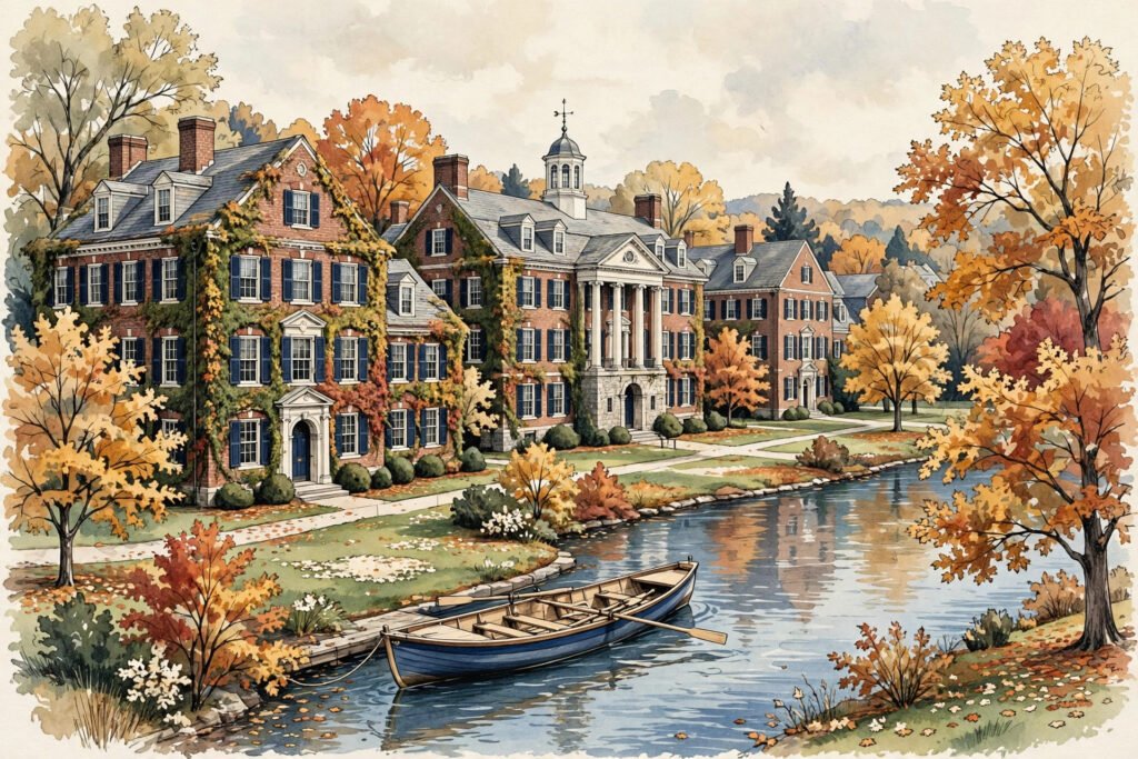 Classic Ivy League style preppy usernames inspiration with campus and rowing