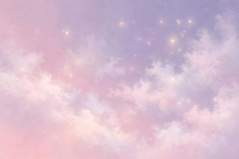 Soft dreamy aesthetic usernames background with pastel clouds and stars