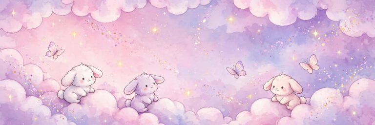 Cute usernames for girls with dreamy pastel sparkles and bunnies