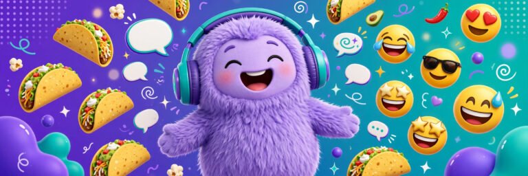 Funny discord names featured banner with a laughing chat mascot and meme icons