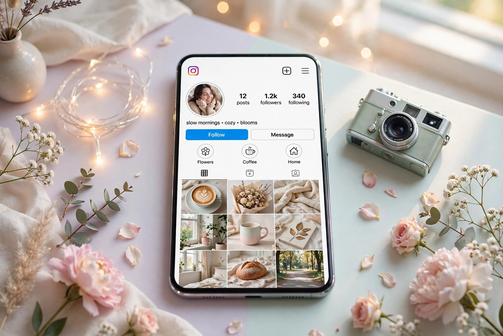 Creative instagram username ideas displayed on a phone with cute aesthetic vibes