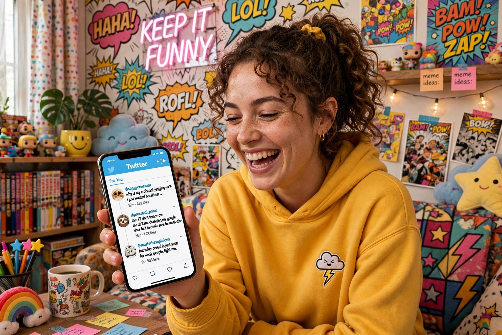 Funny twitter username ideas shown on a phone screen