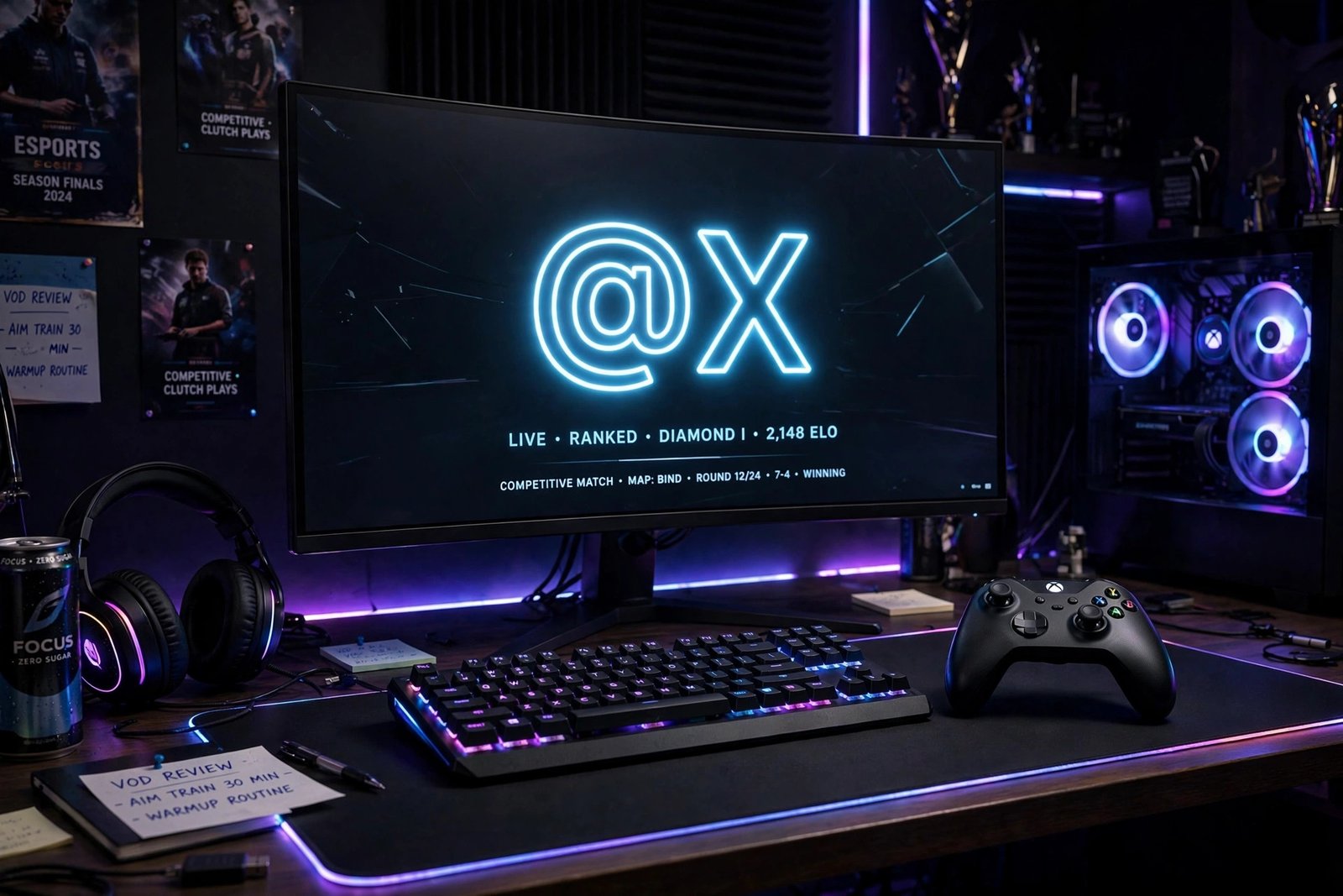 Gamer twitter username ideas on an esports gaming setup