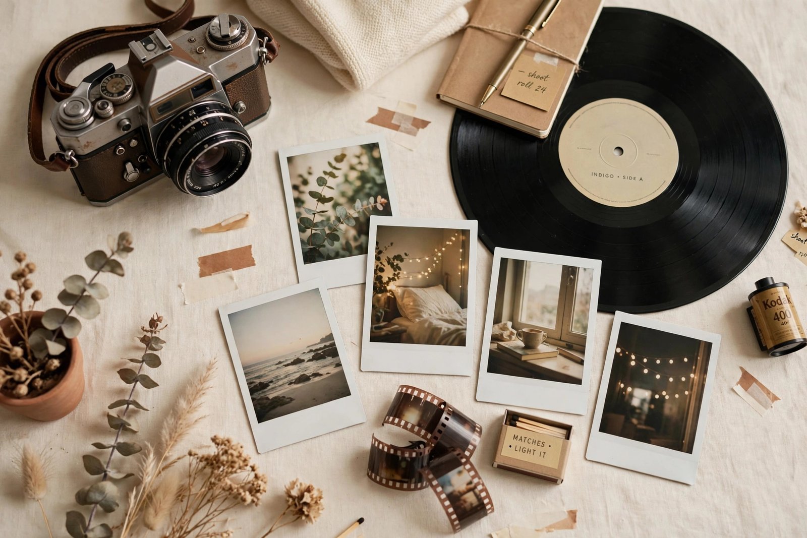 Artsy indie usernames written in a dreamy film photo style