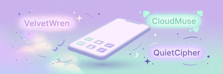 Featured illustration of a smartphone surrounded by clean usernames without numbers