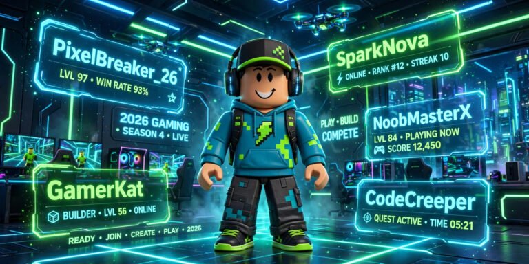 Best usernames for Roblox hero image with cool gamer names