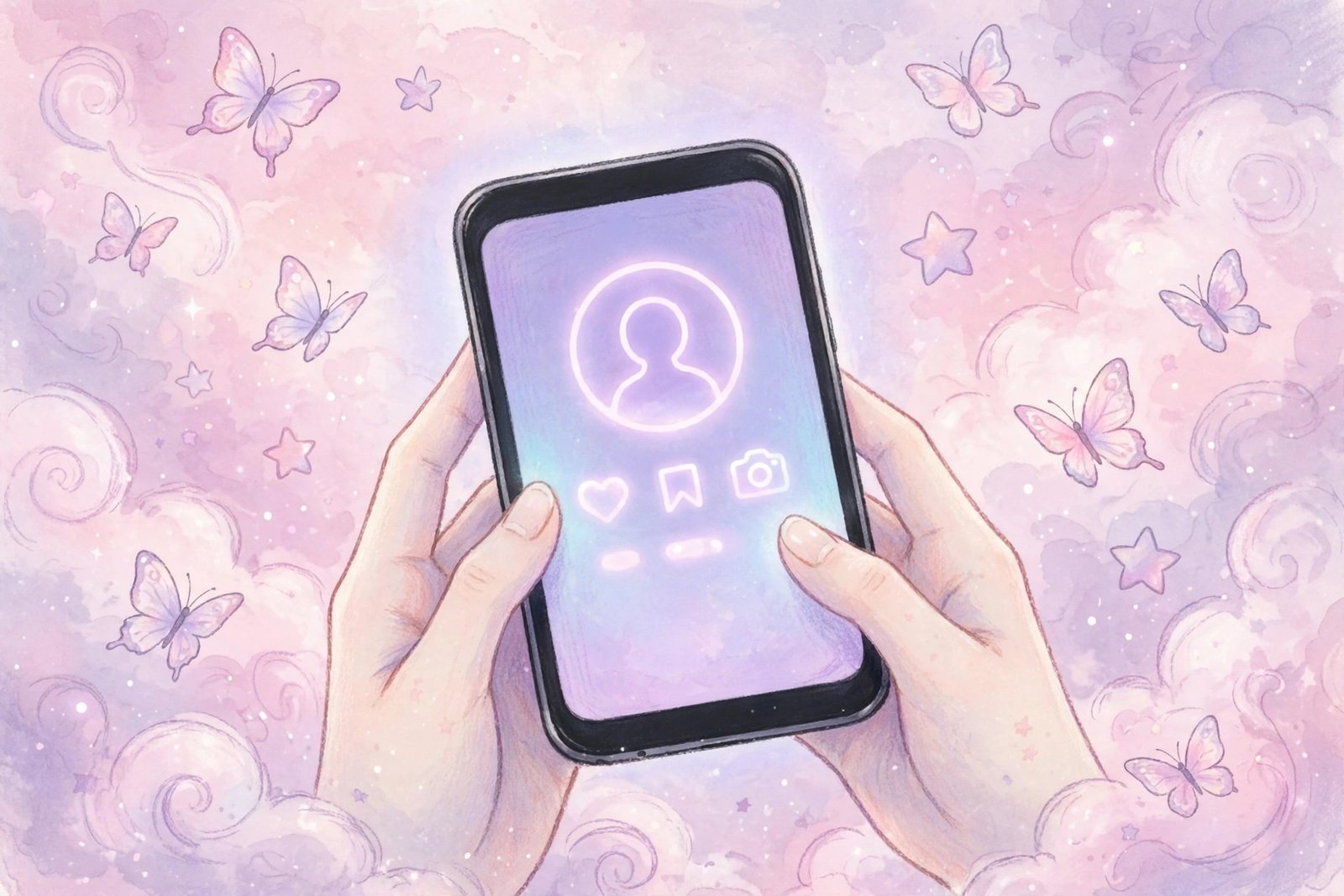 Cute username ideas for girls on a phone with soft pink aesthetic