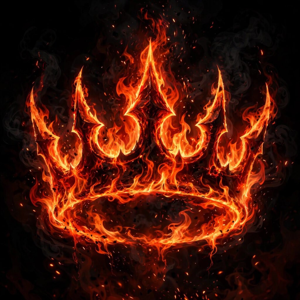 Blazing hellfire crown for savage devil usernames inspiration