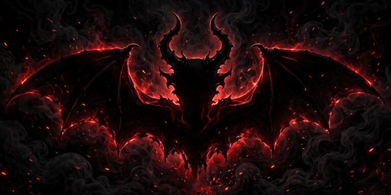 Dark devil horns glowing crimson for devil usernames inspiration