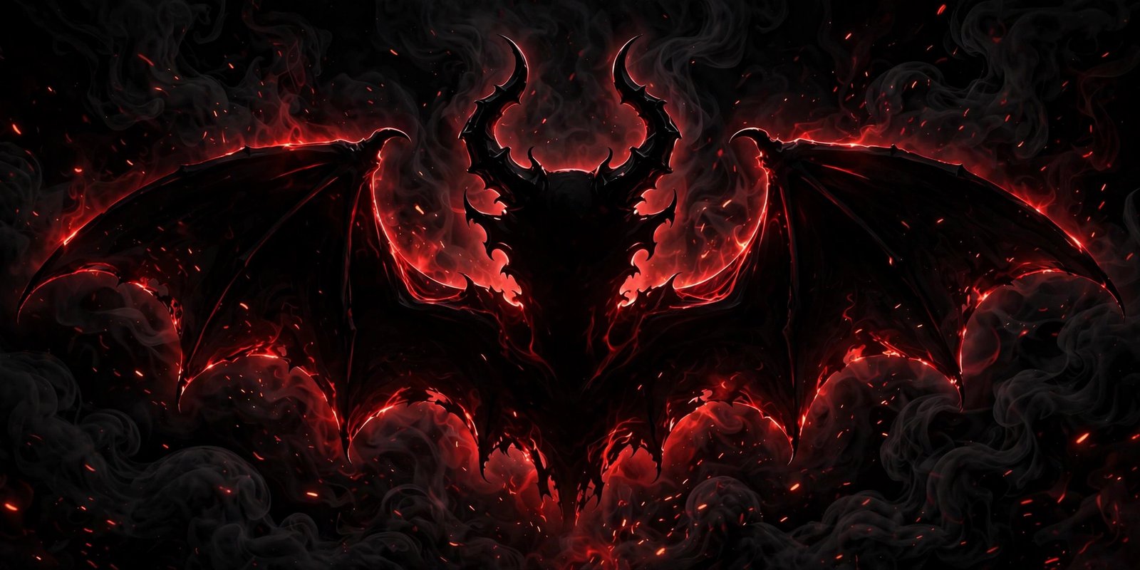 Dark devil horns glowing crimson for devil usernames inspiration