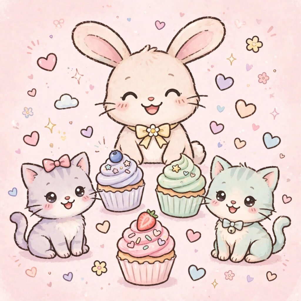Sweet cute Instagram usernames written in pastel colors with candy and hearts