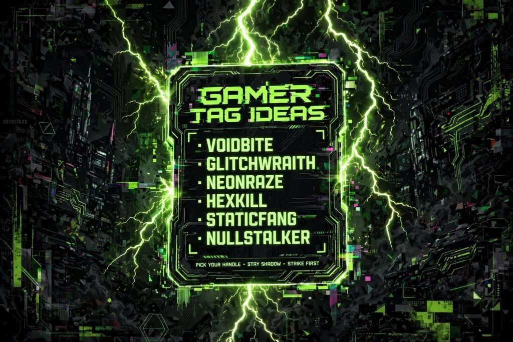 Edgy gamer username ideas in dark neon cyberpunk style