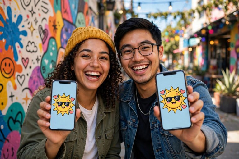 Cute matching usernames for best friends displayed on two phones