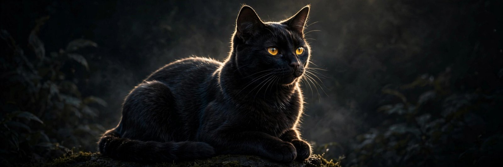 Elegant female black cat with golden eyes for black cat names female list